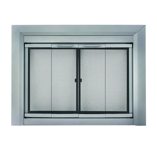 Fireplace Glass Doors Clairmont Large Skyline Nickel CM-3012SN